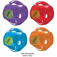 KONG Medium Dog Toy Jumbler Ball Shape Tennis Ball Inside 2-in-1 Squeaker Colors Vary
