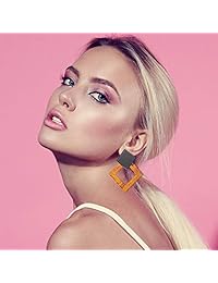 12 Pairs Mottled Acrylic Hoop Earrings Resin Earrings Studs Bohemian Statement Drop Dangle Earrings Jewelry for Women Girl