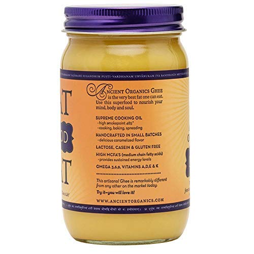 Ancient Organics Ghee, Organic Grass Fed Ghee Butter Gluten Free Ghee