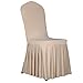 SoulFeel 1 x Long Stretch Spandex Dining Chair Cover Protectors, Super Fit Banquet Chair Seat Slipcovers for Hotel and Wedding Ceremony, Removable & Washable (Champagne)