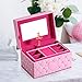 Musical Jewelry Box for Girls Ballerina Music Box Kids Jewelry Boxes Pink Glittery Musical Storage Box with Drawer for Little Girl's Gifts Lamir
