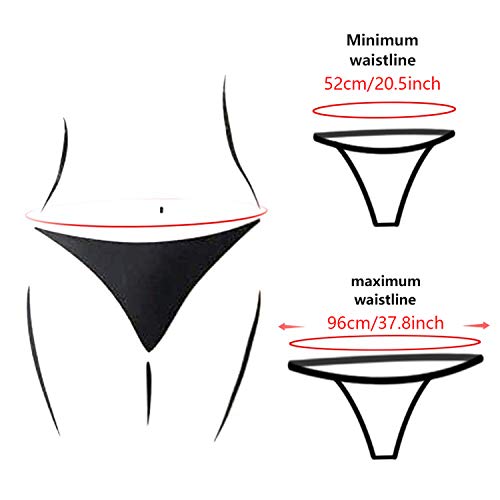 Joeyer 6 stuks damesstring tanga's zwart ondergoed met kant parel - Image 3