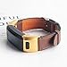 ANCOOL Compatible with Vivosmart HR Watch Bands Leather Wristbands Replacement for Vivosmart HR Tracker- Dark Brown