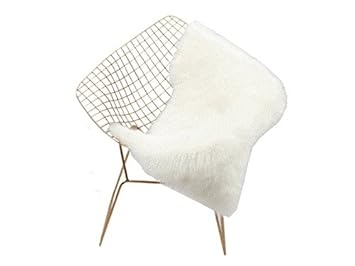 Amazinggirl Kunstfell Faux Lammfellimitat Kunstschaffell Fellimitat Lammfell Teppich Fellauflage Deko (weiß, 60 x 90 cm)