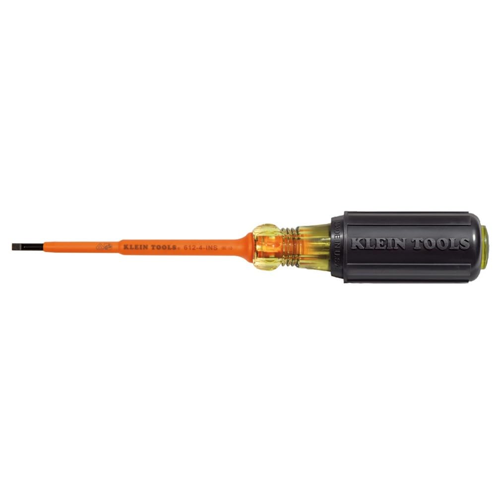 Klein Tools Insulated 1/8" Slotted - 4" Screwdriver 612-4-INS