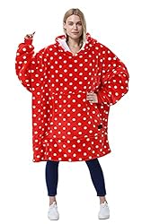 Catalonia Polka Dot Print Oversized Hoodie Blanket