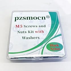 Pzsmocn 150 Pieces/50 Sets M5*30 mm Plastic Black
