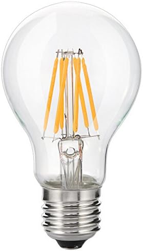 Bulbright Vintage LED Filament Bulb A19-6W LED Light Bulb, Medium Screw E27 Base, Clear Warm White 2700K, LED Edison Bulb 60W Equivalent, 220VAC, Dimmable (6 Watts)