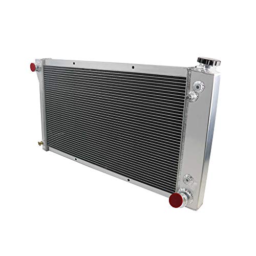 OzCoolingParts 4 Row Core Aluminum Radiator + 2 x 12" Fan w/Shroud + Thermostat/Relay Wire Kit for 1967-1972 68 69 70 71 Chevy C10 C20 K10 K20 K30 Pickup Trucks and GMC More Models
