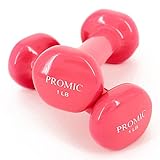 PROMIC 1lb to 20lb Hand Weights Deluxe Solid Vinyl Dumbbells with Non-Slip Grip for Hand Exercise