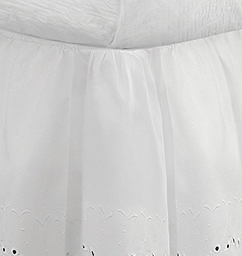 4 Eyelet+Ruffled+Bedskirt+Bedding+Gathered