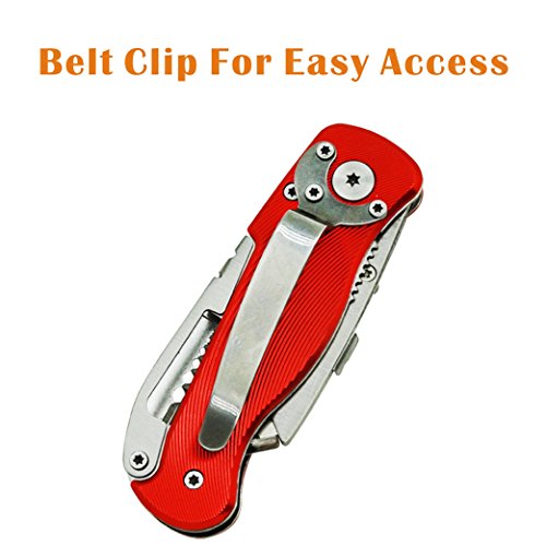 Meccion Folding Pocket Utility Knife With Wire Stripping Design - Heavy Duty Box, Wallpaper, Carpet Cutter, Manual Cutting Knife Tools With 10pcs Double-sided Replace Blades - Thumbnail 3