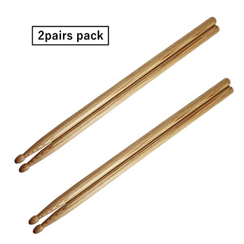 MOREYES 5A Drum Sticks Wood Tip Drumstick (White oak 2Pairs)