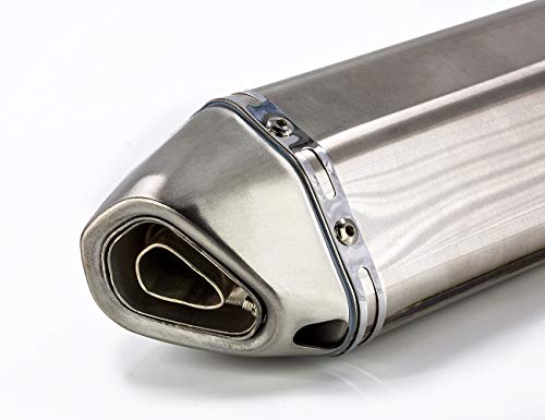 Soosee Universal Stainless Steel 1.5-2" Inlet Motorcycles Scooters Exhaust Muffler Pipe with Removable DB Killer for Z750 CBR125 CB400 Z800 ZX-6R ZX-10R GSXR