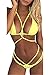 Viottis Women's Sexy Braid Halter Cutout Brazilian Bikini Set Swimsuit