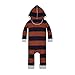 Burt's Bees Baby baby-boys Matelasse Organic Baby Kimono One Piece Jumpsuit, Thermal Rugby Stripe Hooded, 24 Months