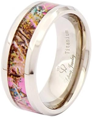 Lefeng Titanium Wedding Rings,4mm Width of Camo Inlay, Engagement Anniversary Fashion Ring Size US9