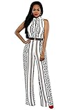 Womens Jumpsuits Sexy Plunge V Neck Belted Loose Long Wide Leg Jumpsuit Romper