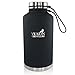 YUKON GROWLERS - Keep Your Drink Cold for 24 Hours or Hot for 12 Hours with this Vacuum-Insulated Stainless Steel Water Bottle - 64 oz - Original Model (Coal Growler)
