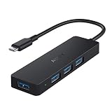 AUKEY USB C Hub Ultra Slim USB C Adapter with 4 USB 3.0 Ports USB Type C Hub for MacBook Pro 2019/2018/2017, Google Chromebook Pixelbook, XPS, Samsung S9/S8 and More USB Type C Devices (Black)