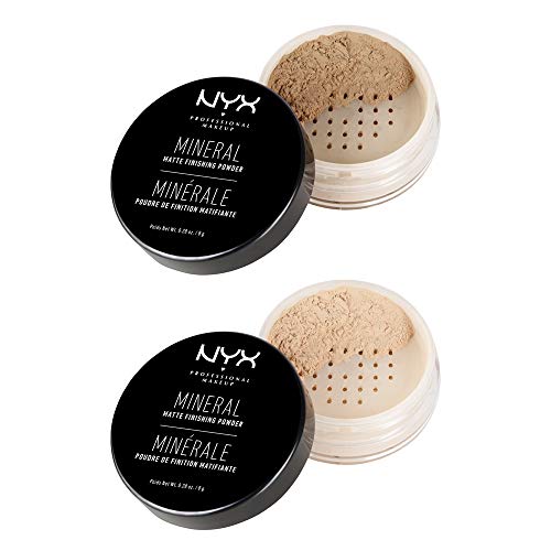 NYX PROFESSIONAL MAKEUP MINERAL MATTE FINISHING POWDER, LOOSE SETTING POWDER – LIGHT/MEDIUM