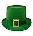 Nicky Bigs Novelties Green Top Hat with Gold Buckle - St. Patricks Day Accessories for Leprechaun Costume Party Wear - Ridler Cosplay, Shamrock Top Hat, Irish Holiday Festive Wear