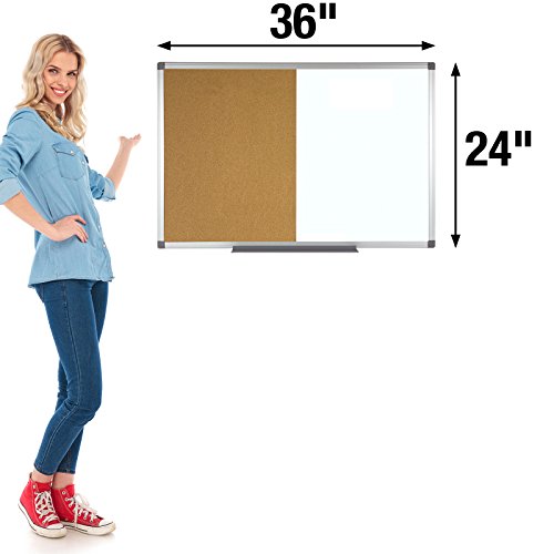 2 Magnetic+Erase+Cork+Combo+Board