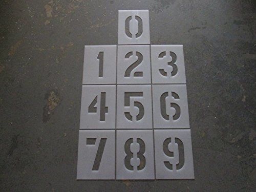 4" x 3" Parking Lot Number Stencils Curb Painting - 4 Inch - 60 Mil - (1/16" Thick) Parking Lot Stencils