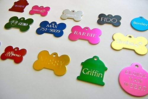 Pet Tags Bone Shape Custom Diamond Tip Engraved Double Sided Aluminum Pet Tags