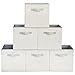 Squared Home Solutions Fabric Storage Cube Bins, Cream Gray (Set of 6)