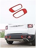 FMtoppeak Red Decoration Mouldings ABS Rear Bumper Trim Kit Exterior Cover For 2014 UP Jeep Renegade