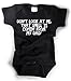 Don't Look At Me, That Smell Is Coming' From My Dad! Funny Baby Bodysuit Unisex BLACK (12-18 Months)