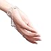 StillCool Rhinestone Crystal Hand Chain Bracelet with Ring Attached Bangle Jewelry Slave Chain Link Finger Ring Bracelet