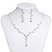 Belle House Sliver Necklace Earrings Flower Jewelry Sets for Wedding Bridal Party BH15049,Silver