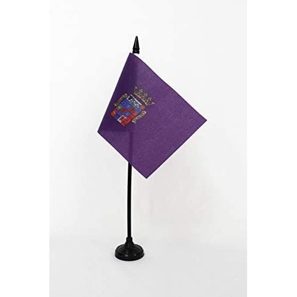 AZ FLAG - Province of Palencia Table Flag 4'' x 6'' - Palencia Office Mini Banner 100% Polyester 15 x 10 cm - Mini Desk Flag with 10'' Pole and Black Plastic Base