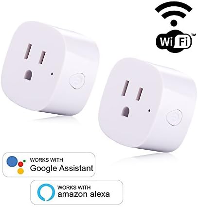 Wifi Smart Plug Outlet,Sgrice Mini Smart Socket Wifi Remote Control Plug,Compatible with Alexa Echo And Google Home,No Hub Required-White(2 Pack)