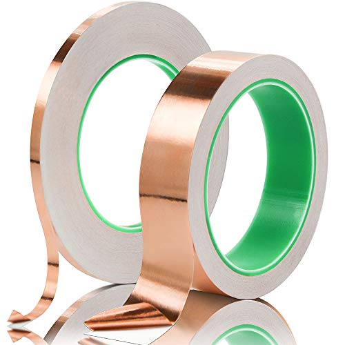HEZE Copper Foil Tape with Double-Sided Conductive, for Guitar, EMI Shielding, Stained Glass, Soldering, Electrical Repairs, Paper Circuits, Grounding and Crafts - Thumbnail 6