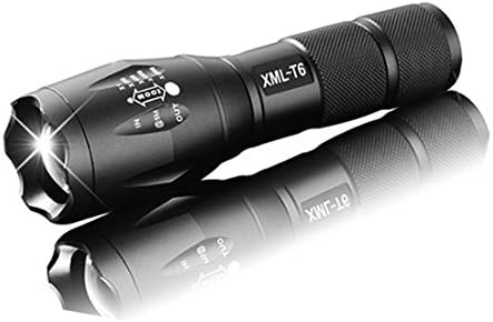 Handheld LED Tactical Flashlight Torch , 5 Modes Zoomable Adjustable Outdoor Water Resistant , High Powered Bright Portable ,Powered Tactical Flashlight For Hiking, Camping, Emergency