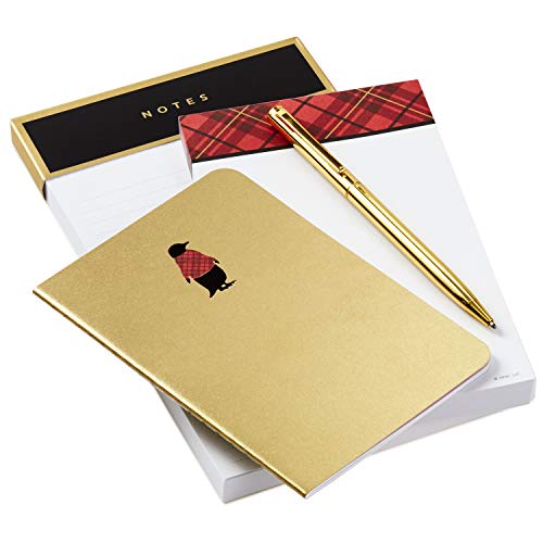 Hallmark Notepad Bundle with Pen, Plaid Penguin (3 Notepads, Assorted