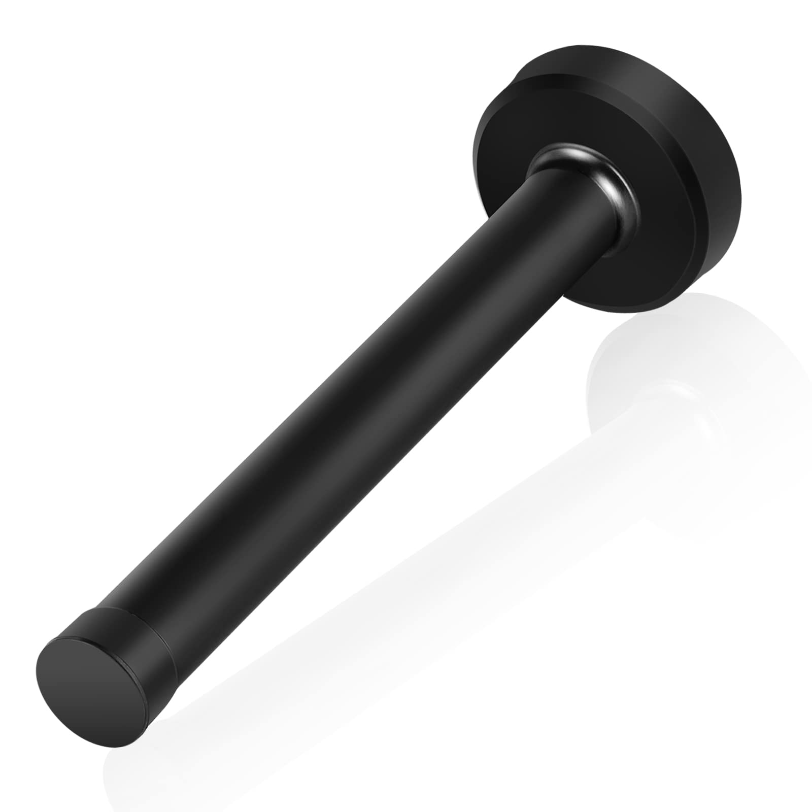 Door Stops, Wall Mounted Door Stopper Black 6 Inch Extra Long Doorstop with Rubber Bumper Buffer, Brushed Stainless Steel, External Heavy Duty Modern Door Stop for Skirting