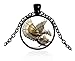 Vintage Steampunk Dragon Photo Cabochon Glass Pendant Necklace-Black (SZRUY-019)