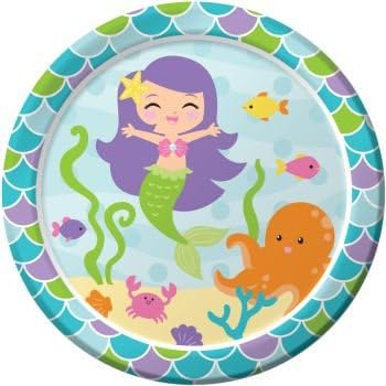 Creative Party Mermaid Friends Paper Party Dinner Plates (8 Pack)