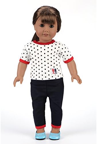 RainbowGirl Doll Clothes Set for 18 inch American Girl Doll-Include T-shirt,Short,Skates