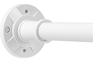 DWELSPIRE Closet Rod White, 30 to 40 Inch Industrial 1 Inch Diameter Adjustable Closet Rods for Hanging Clothes Heavy Duty Closet Hanging Rod Metal Closet Poles for Wardrobes