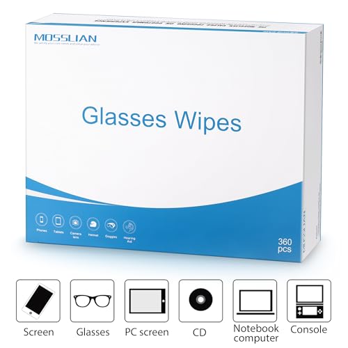 MOSSLIAN 360 Multi-Purpose Cleaning Wipes for Glasses, Tablets, Smartphones, Screens