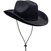 COLLECT PRESENT Plain Felt Cowboy & Cowgirl Hat for Men, Women, and Teens | Western Studded Cowboy Hat in Adult Sizes
