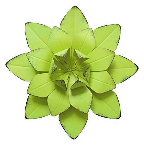 GIFTME 5 Yellow Green Layered Floral Metal Wall Art Décor(10X2 inch)