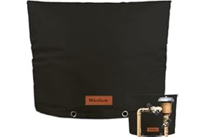 Wsobue Backflow Preventer Cover Insulated Pouch,Outdoor Pipe Insulation Cover,Winter Well Head Cover Water Well Pump Covers Sprinkler Valve Cover Insulated (Black 30" W×24" H)
