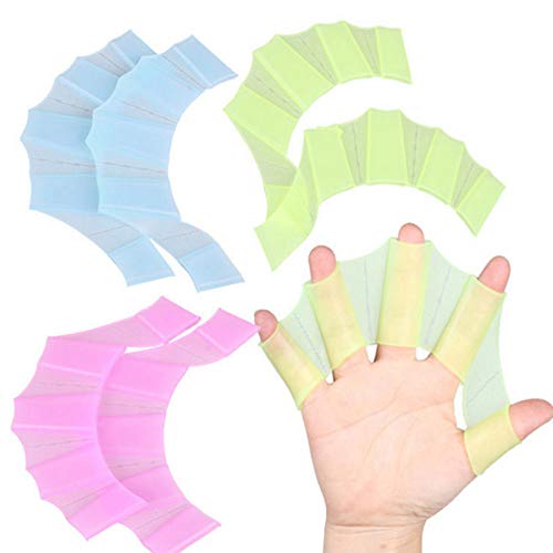 YWILLINK Swimming Fins Handcuffs Flippers HydraHand Frog Swim Gloves Silicone Hand Paddles Swim Palm Finger Kids Men Women Training