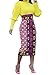 Ermonn Women African Print Knee Length Skirt Slim Fit Midi Pencil Skirt Rose